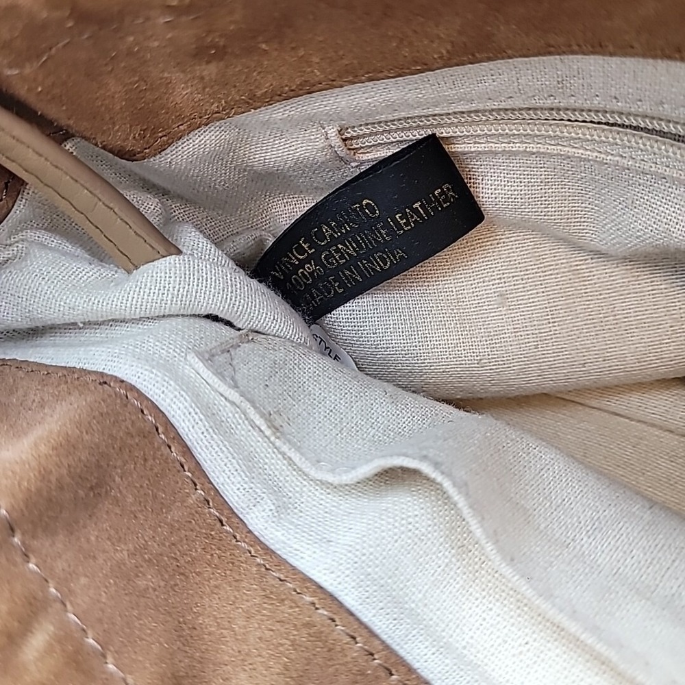 Vince‎ Camuto Dario Crossbody Brown Leather Suede Cinnamon Bark - Picture 13 of 16